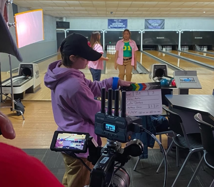 Students filming Spares